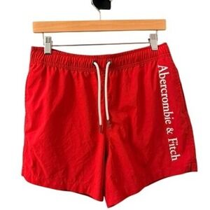 Abercrombie & Fitch Swim Trunks Mens Size S Red